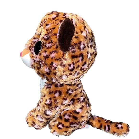 Ty Beanie Boos Plush Leopard Jaguar Tiger Patches Stuffed Animal Glitter Eye 10" - Picture 8 of 11